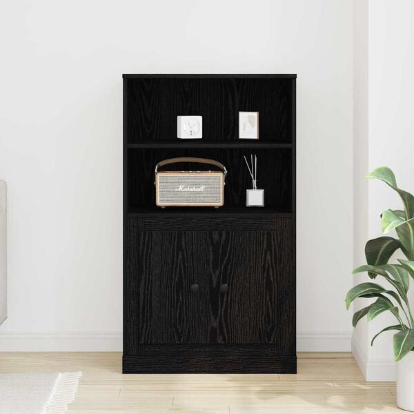 vidaXL Highboard Roble Negro 60 x 35.5 x 103.5 cm Madera contrachapada