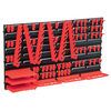 vidaXL Kit de cajas de almacenaje 96 pzas paneles de pared rojo negro