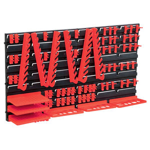vidaXL Kit de cajas de almacenaje 96 pzas paneles de pared rojo negro