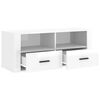 vidaXL Mueble de TV madera contrachapada blanco brillo 100x35x40 cm