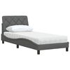 vidaXL Cama con colch&oacute;n tela gris oscuro 90x200 cm
