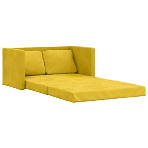 vidaXL Sof&aacute; cama suelo 2 en 1 terciopelo amarillo oscuro 122x204x55 cm
