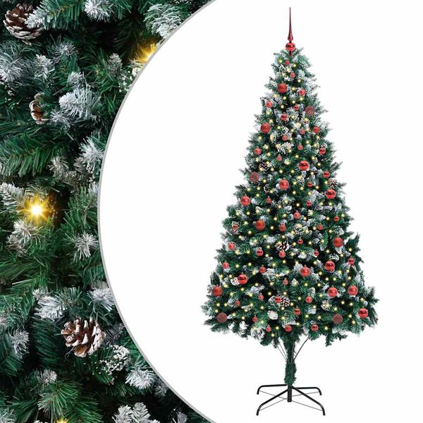 vidaXL Árbol de Navidad artificial Verde 210 cm PVC y Acero y Plástico