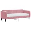 vidaXL Sof&aacute; cama con colch&oacute;n terciopelo rosa 80x200 cm
