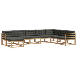 vidaXL Conjunto de sof&aacute;s de exterior 8 uds. Blanco y Antracita