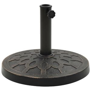 vidaXL Base de sombrilla redonda de poliresina bronce 13 kg
