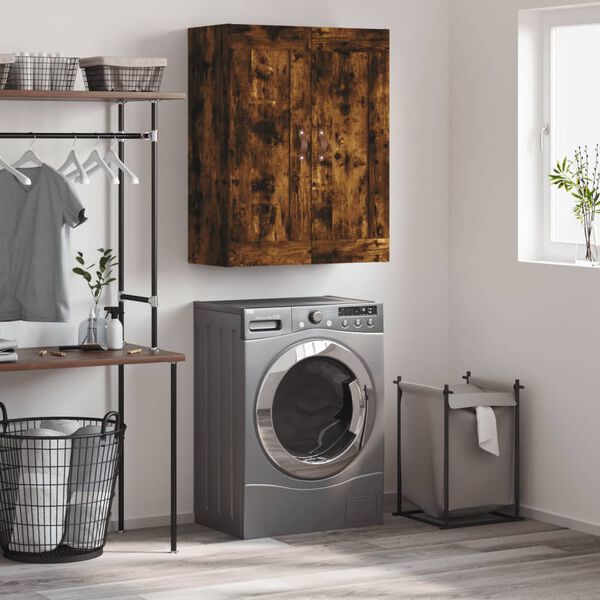 vidaXL Armario de pared madera ingenier&iacute;a roble ahumado 69,5x34x90 cm