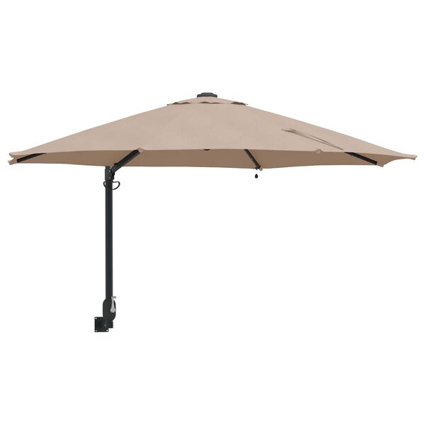 vidaXL Parasol de jardín Manual Taupe y Negro 248 x 248 x 148 cm