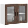 vidaXL Armario de pared para cocina puerta cristal Porto roble marr&oacute;n