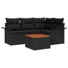 vidaXL Conjunto de sof&aacute;s de jard&iacute;n 5 uds. 4-N&uacute;mero de plazas Negro