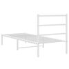 vidaXL Estructura cama sin colch&oacute;n con cabecero metal blanco 75x190 cm