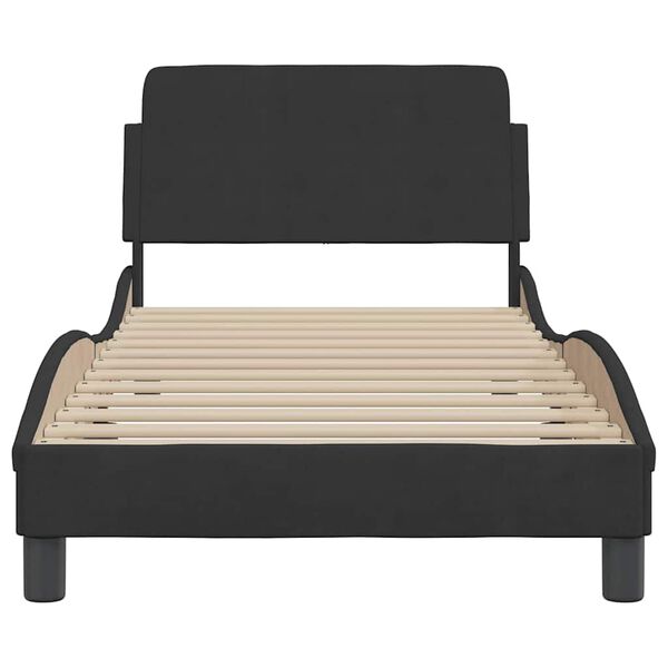 vidaXL Estructura de cama con cabecero Dover terciopelo negro 90x190 cm