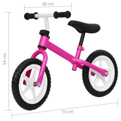 vidaXL Bicicleta sin pedales 11 pulgadas rosa