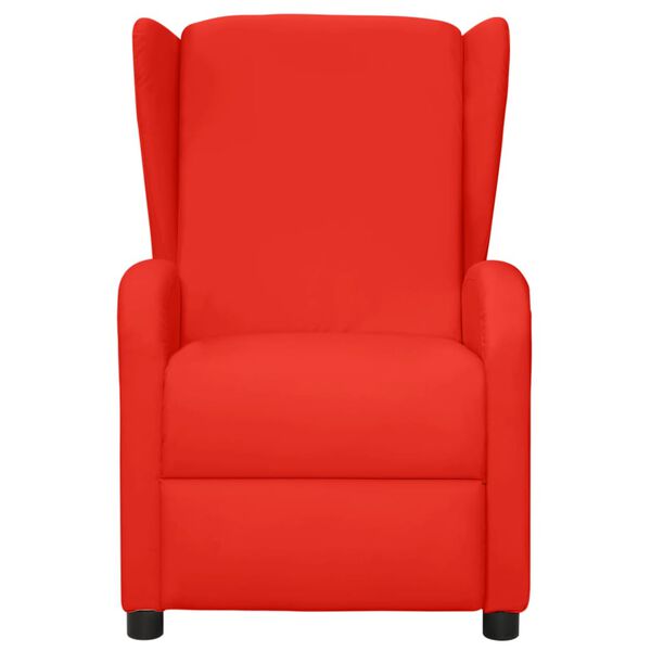 vidaXL Sill&oacute;n orejero el&eacute;ctrico reclinable cuero sint&eacute;tico rojo