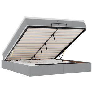 vidaXL Estructura de cama otomana colchones tela gris claro 200x200cm