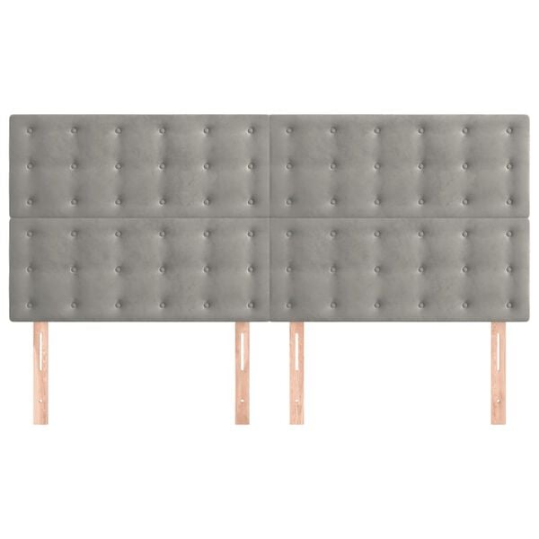 vidaXL Cabecero gris claro 200x5x118/128 cm terciopelo