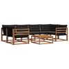 vidaXL Conjunto de sof&aacute;s de exterior con coj&iacute;n 7 pcs Natural y negro