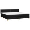 vidaXL Cama box spring con colch&oacute;n tela negro 200x200 cm