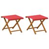 vidaXL Silla de terraza 2 pcs Madera de Eucalipto Maciza Rojo