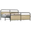 vidaXL Estructura de cama sin colch&oacute;n metal roble Sonoma 200x200 cm