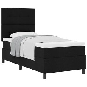 vidaXL Cama tipo Box Spring con colchón Negro 100 x 200 cm tela