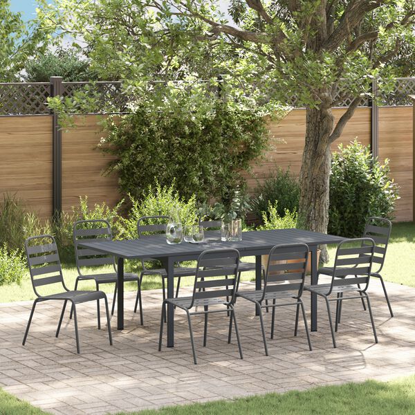 vidaXL Conjunto de Comedor de Jard&iacute;n 9 pcs Antracita