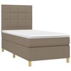 vidaXL Cama box spring colch&oacute;n y luces LED tela gris taupe 90x190 cm