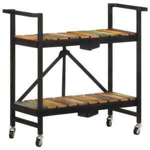 vidaXL Carrito de cocina de madera maciza reciclada 87x36x81 cm
