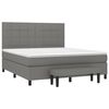 vidaXL Cama box spring con colch&oacute;n tela gris oscuro 180x200 cm