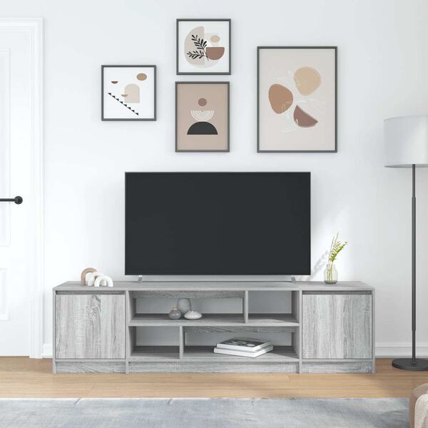 vidaXL Mueble de TV Sonoma gris 188,5x41x50 cm madera de ingenier&iacute;a