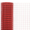 vidaXL Alambrada de gallinero acero revestimiento PVC rojo 25x1,5 m