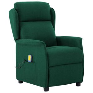 vidaXL Silla de masaje Verde oscuro 93.5 x 67.5 x 101.5 cm tela