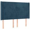 vidaXL Cabecero con orejas de terciopelo azul oscuro 147x16x118/128 cm