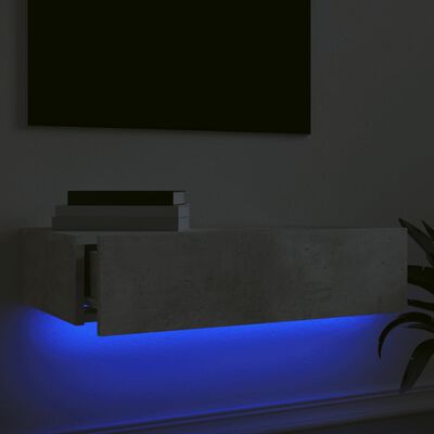 vidaXL Mueble de TV con luces LED gris hormigón 60x35x15,5 cm