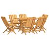 vidaXL Juego de comedor de jard&iacute;n 7 piezas madera maciza de teca