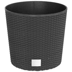 vidaXL Macetero interior extra&iacute;ble PP rat&aacute;n gris antracita 15/15,3 L