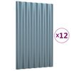 vidaXL Paneles de tejado 12 unidades acero galvanizado gris 60x36 cm