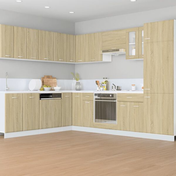 vidaXL Armario frigorífico "Lyon" de roble Sonoma, 60 x 57 x 207 cm, madera de ingeniería,