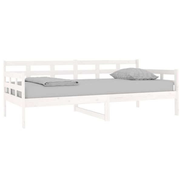 vidaXL Sof&aacute; cama madera maciza de pino blanco 90x190 cm