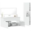 vidaXL Set muebles de ba&ntilde;o 3 piezas madera contrachapada blanco brillo