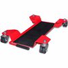 vidaXL Plataforma rodante dolly para motocicletas roja