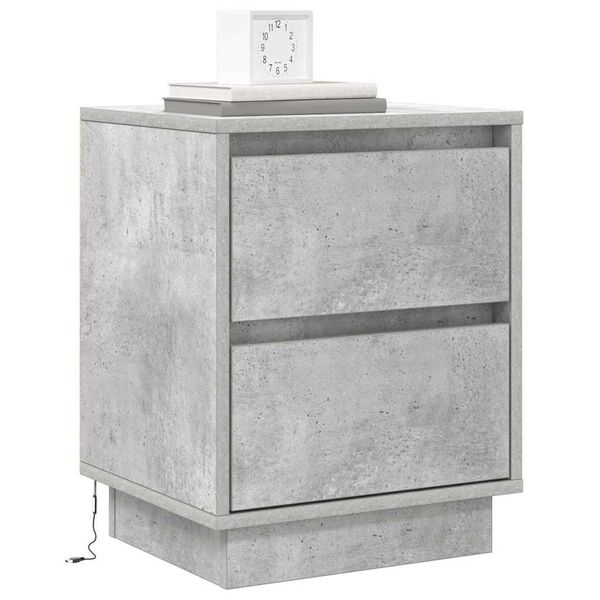 vidaXL Armario de Noche 2 pcs Gris Concreto 39 x 34,5 x 50 cm