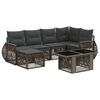 vidaXL Conjunto de sof&aacute;s de jard&iacute;n 7 uds. Gris y Gris Oscuro