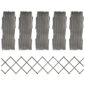 vidaXL Vallas enrejado 5 uds madera maciza de abeto gris 180x30 cm