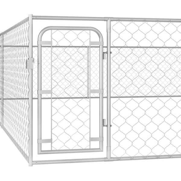 vidaXL Perrera de exterior de acero galvanizado 6x6x1 m