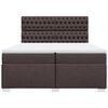 vidaXL Cama box spring con colch&oacute;n tela marr&oacute;n oscuro 200x200 cm