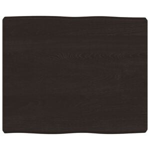 vidaXL Tablero mesa madera tratada borde vivo marr&oacute;n 60x50x(2-6) cm