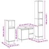 vidaXL Juego de muebles de baño 3 pcs Roble Negro 30 x 30 x 190 cm