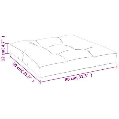 vidaXL Cojín para sofá de palets tela crema 80x80x12 cm