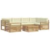 vidaXL Conjunto de sof&aacute;s de exterior 7 pcs Blanco y Crema